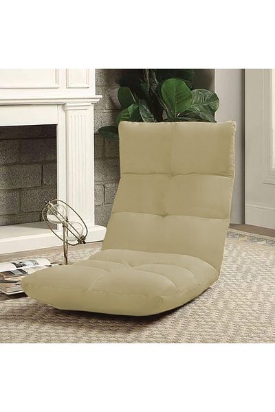 Lazy Vibes | Picnic Upholstered Velvet Foldable Floor Chair - Light Beige