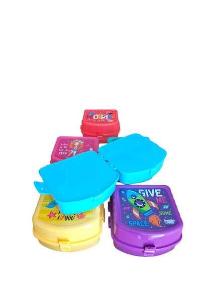 SWENCRAFT 2 Lunch Boxes, 4 Compartments, 2 Layers, Lockable Lunch Box (2 Pieces)