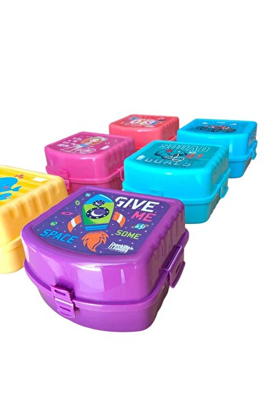 SWENCRAFT 2 Lunch Boxes, 4 Compartments, 2 Layers, Lockable Lunch Box (2 Pieces)