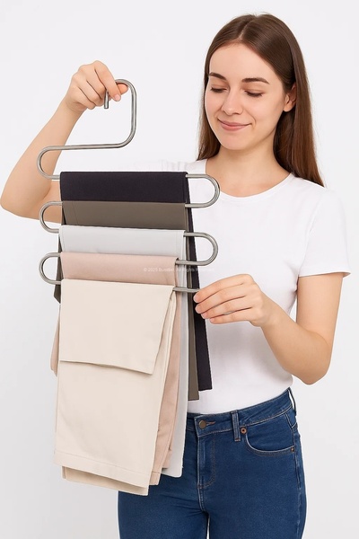 Busstier Multi-Layer Metal Trouser Shawl Belt Towel Rack |   Space Saving Hanger Inside the Wardrobe