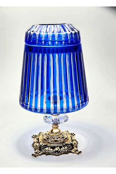 Kristal Market Handmade Cut Crystal Mercury Vertical Pattern Decorative Presentation Holder Indoor Napkin Holder