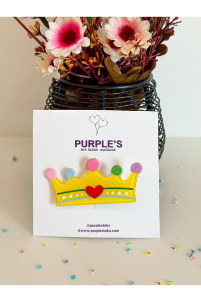 PURPLE'S BİR TUTAM MUTLULUK Crown Plexi Clip Buckle Girl Child Baby Women's Buckle // Hair Accessory // School Buckle
