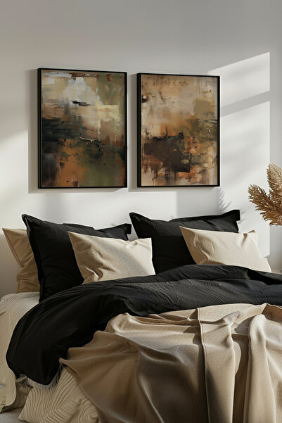 STARYUNA Set de picturi abstracte cu efect de pictură în ulei, cu cadru din l...