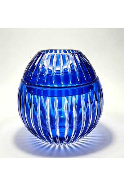Kristal Market Handmade Cut Crystal Vertical Pattern Decorative Presentation Holder Indoor Napkin Holder
