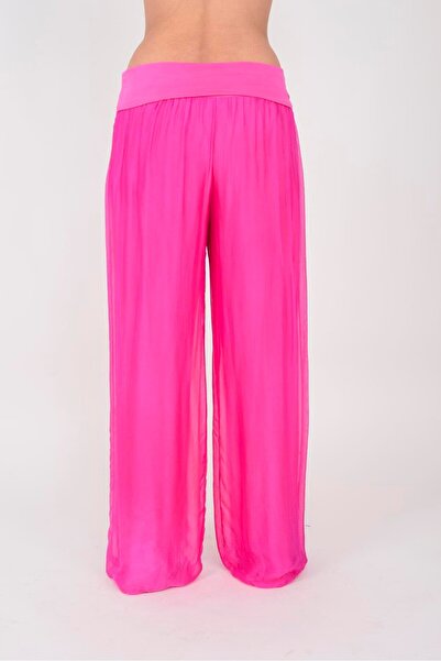 CELTMODA Women's Lined Imported Silk Trousers - Pink
