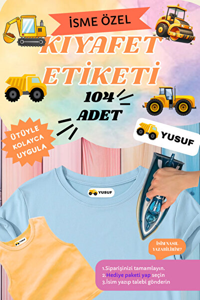 zupez İsme Özel 104'lü Kıyafet Etiketi - 30 Saniyede Ütülü Çözüm - Okul için ...