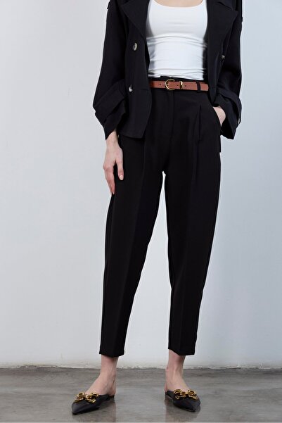 Lady Pixie Belted Premium Fabric Trousers