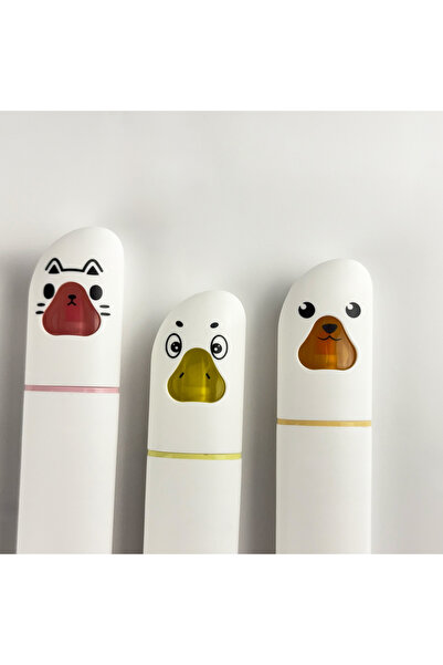 BAK GEL AL Sevimli Hayvan Figürlü Fosforlu 5'li Kalem Seti – Mikro Renkli Hig...