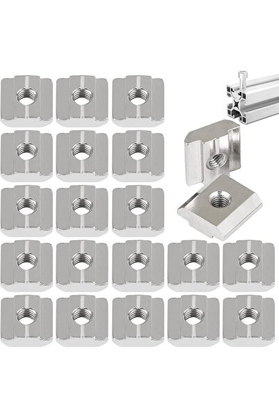 OEM Piulițe rapide în formă de T, M8, din oțel carbon zincat, set de 20 de bu...