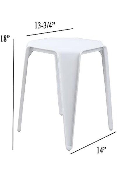 Generic CozyBlock POUFFE Stackable Multipurpose Stool for Indoor and Outdoor, Set of 2 (White)