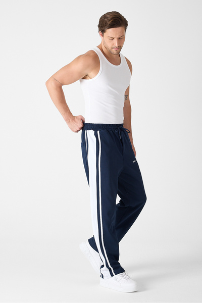 GEİO Men's Oversize Waist Elastic Baggy Track Pants