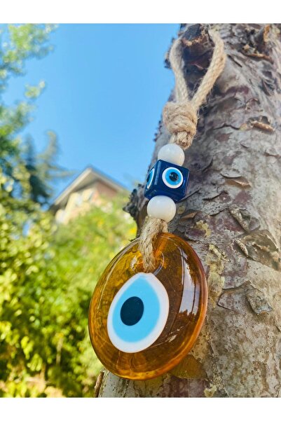 312 KONSEPT 5.5 cm Yellow Color Evil Eye Bead Evil Eye Rope Tree Ornament Gift