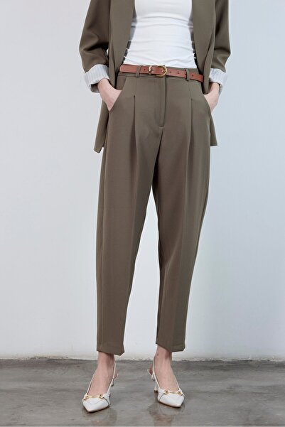 Lady Pixie Belted Premium Fabric Trousers