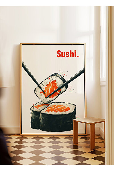 ARTHOUSECOLLECTIVE Poster cu ilustrație de sushi - 2 - Artă alimentară japone...