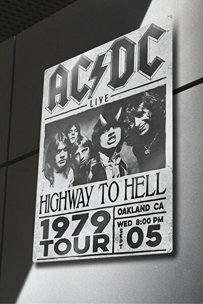 DekorHane Metal Print - Ac/Dc Highway to Hell 1979 Tour Metal Poster – Rock Music Retro Painting, Wall Decor