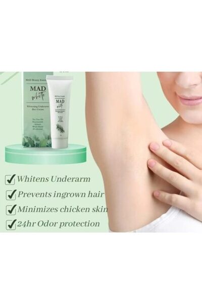 Mad beauty MAD White Whitening Underarm Deo Cream with Tea Tree Oil, Niacinamide, Arbutin & Witch Hazel 30g