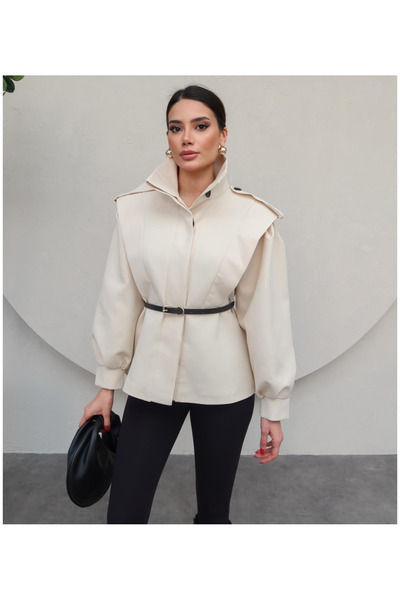 My Blog Beige Valeria Belted Jacket