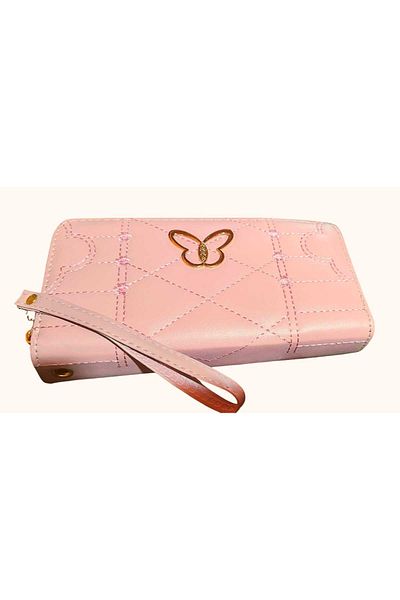 duoguo Women's fashion wallet Pink - double space for organization