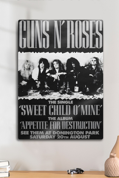 DekorHane Metal Print - Guns N' Roses Metal Poster – Sweet Child O'Mine Retro Rock Album Painting, Wall Decor