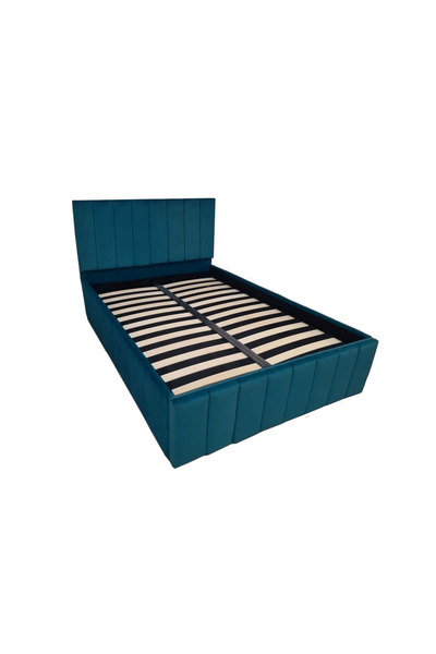 OEM Confort Plus Double UpholsteVerde smarald Bed, 200/200 cm, Verde smarald, with Folding Metal Frame a