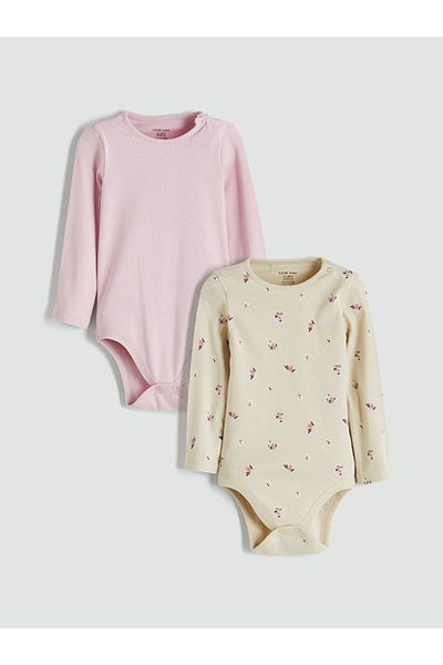 LC Waikiki Quality Parts from Celebi Store |   Crew Neck Baby Girl Snapback Bodysuit 2-Piece