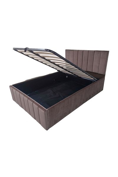 OEM Confort Plus Double UpholsteMaro Bed, 160/200 cm, Maro, with Folding Metal Frame and Storage