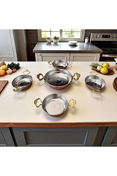 BARITCIOGLU Copper Sahan Pan Menemen Egg Breakfast Set