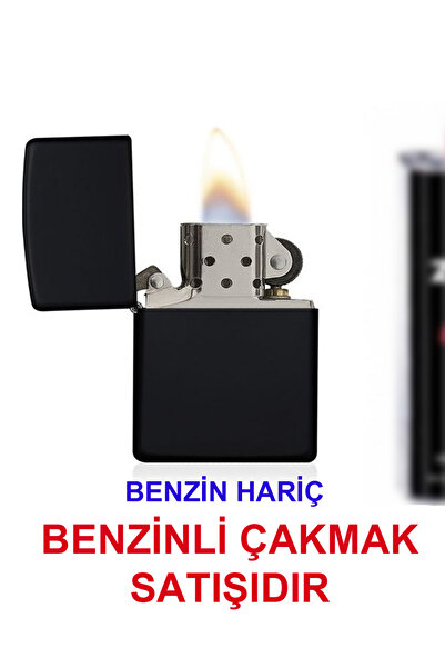 abnturk Siyah Renk Benzini Metal Çakmak Orta Kalite Klik Kapaklı Markasız Piy...