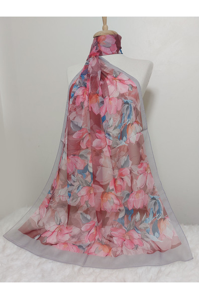 REMOMODA Floral Chiffon Shawl High Quality Fine Texture Soft Chiffon