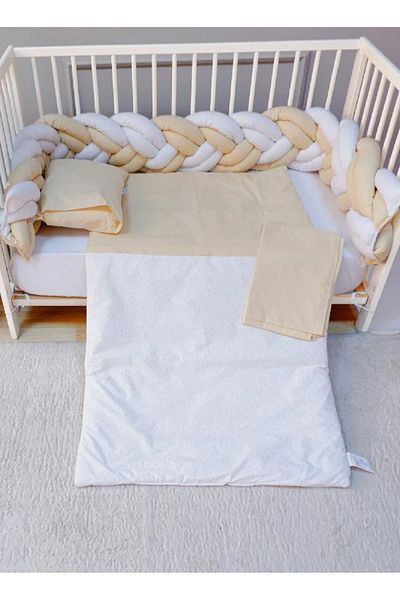 Fun Moment Braided baby bed rails with comforter, pillow and sheet