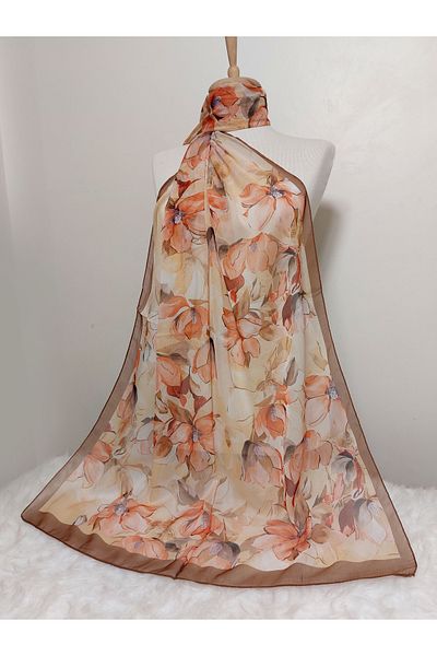 REMOMODA Floral Chiffon Shawl High Quality Fine Texture Soft Chiffon