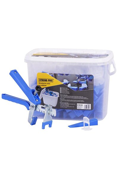 Strend Pro Kit de nivelare pentru plăci ceramice și gresie, 100 distanțiere autonivelante de 1 mm, 100 pene, 1 clește