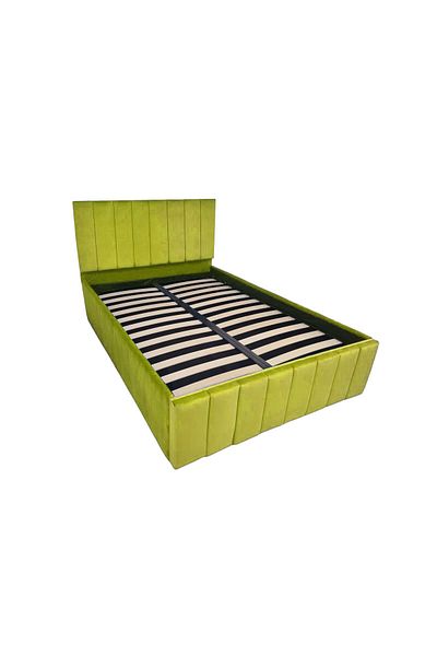 OEM Confort Plus Double UpholsteVerde lime Bed, 180/200 cm, Verde lime, with Folding Metal Frame and Sto