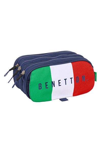 Benetton Steag triplu Carry-all albastru marin 21,5 x 10 x 8 cm