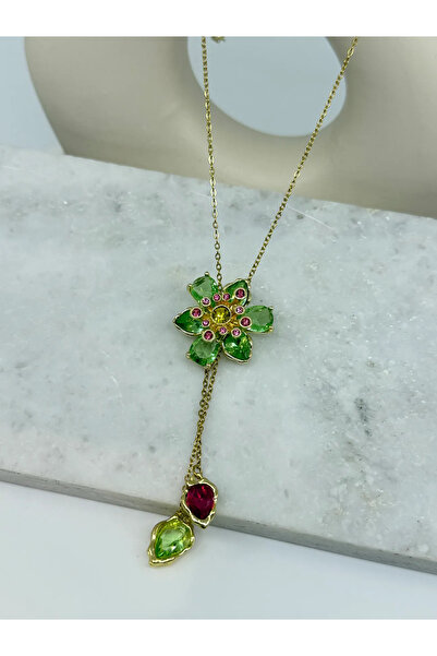 Pena Eternal Koleksiyonu Asansör Kolye Tasarımlı Paslanmaz Çelik Kolye Yeşil ...