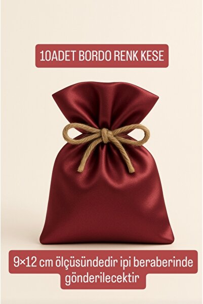 ALASEREN SATEN BORDO RENK BEZ KESE 9×12 CM 10LU PAKET DÜĞÜN,NİŞAN TAKI,LAVANT...