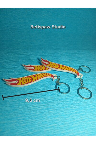 Betispaw Studio Breloc Hotwheels roșu galben alb