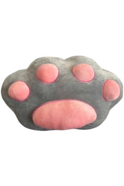 OEM Soft and plush paw-shaped pillow, pink-gray, 45x25cm