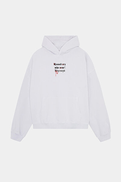 NEVERMIND Unisex oversized Hoodie - Ευλογημένοι είναι όσοι φορούν φούτερ με σχέδιο