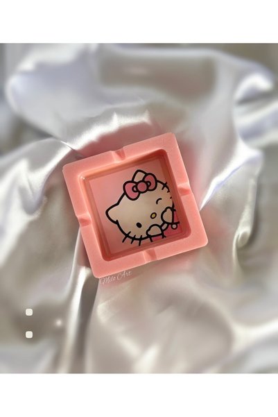Milo Art Handmade Hello Kitty Pastel Pink Epoxy Ashtray Ash Tray