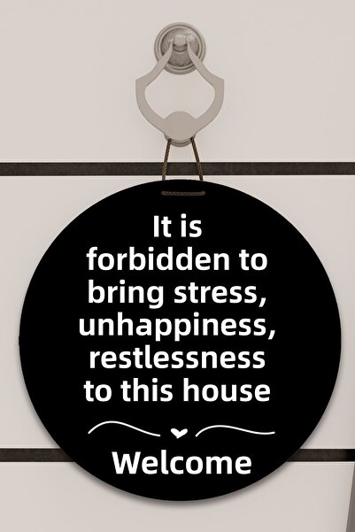 Dormot Imprimare digitală neagră, ornament pentru ușă cu model de acasă, orna...