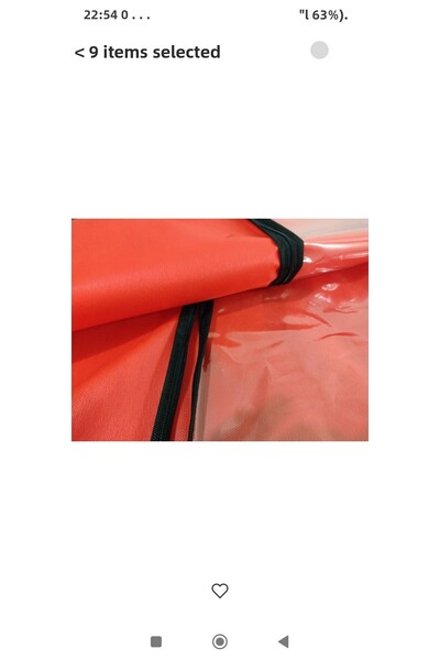 Umut kılıf Coat - Tunic Dress Carrying and Protective Case, Pouch, Semi-Transparent Window, Red, 64X130 cm