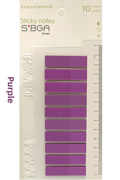 sibga tasarım ملصق ملون بنفسجي شفاف Post-it Post It. علامة مرجعية لاصقة ملاحظات ورقية 200 ورقة