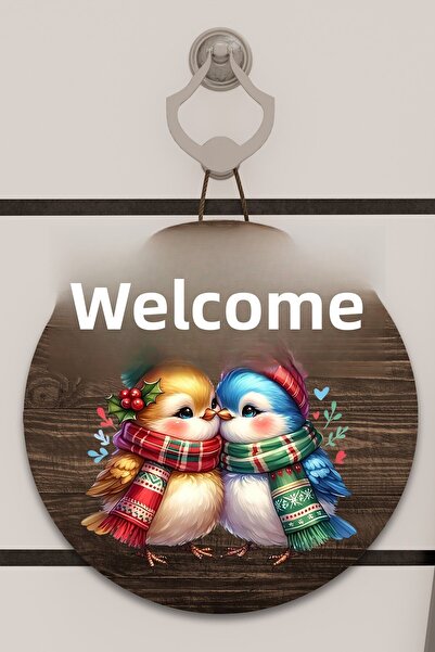 Dormot Decor pentru ușă cu imprimare digitală din lemn, cu model de păsări dr...