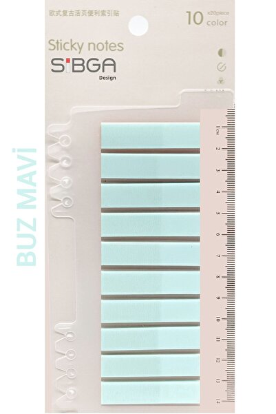 sibga tasarım ملصقات لاصقة شفافة بلون أزرق ثلجي. علامة كتاب، ملصق ملاحظات، ورق ملاحظات