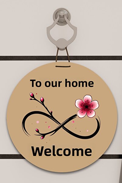 Dormot Decor pentru ușă cu imprimare digitală maro, roz, cu model infinit de ...