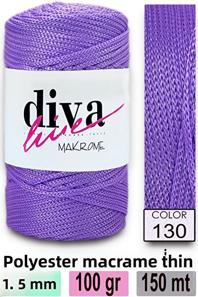 Diva İplik Σχοινί Diva Macrame 130 Μωβ