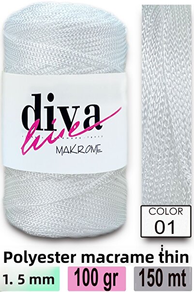 Diva İplik خيط مكرامية ديفا 01 أبيض