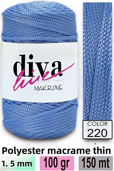Diva İplik Σχοινί Diva Macrame 220 Μπλε