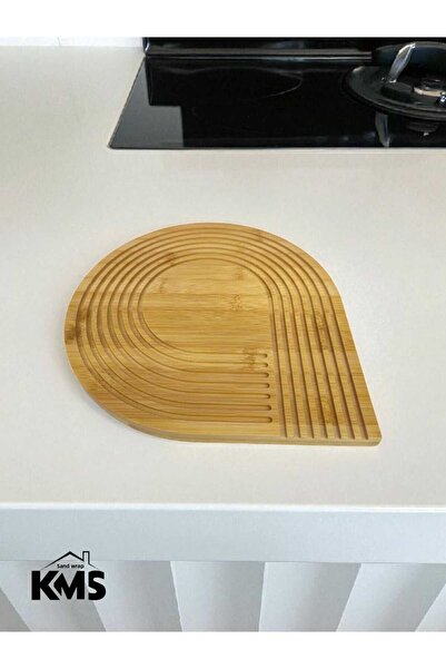 kmskumsar طبق تقديم وتقديم على شكل قطرة من الخيزران المنحوت